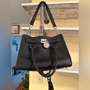 Michael Kors Hamilton Pebbled Leather Satchel Bag